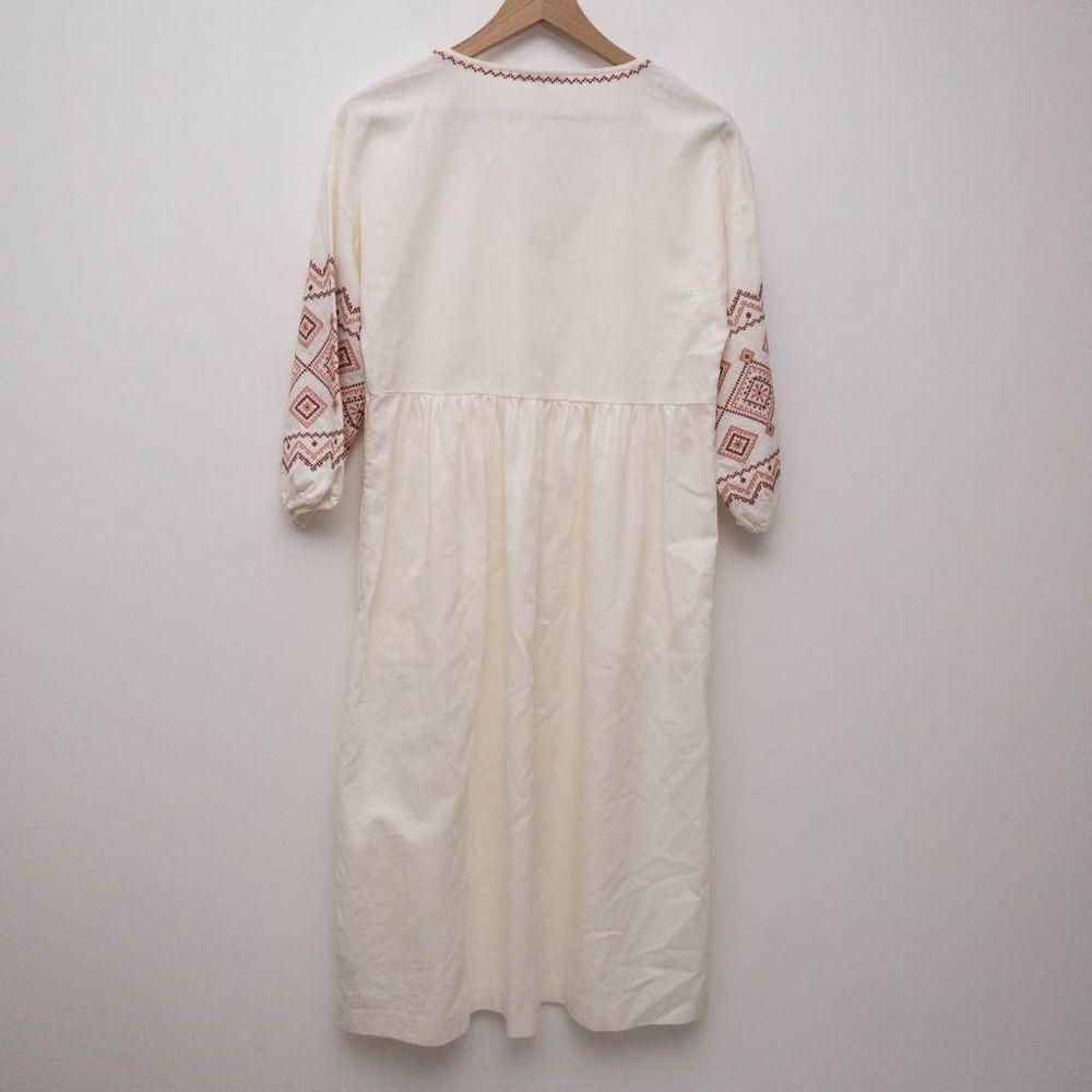 MADEWELL Embroidered-Sleeve Popover Midi Dress Size XS - Picture 4 of 12